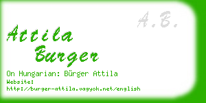 attila burger business card