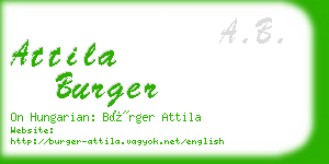 attila burger business card